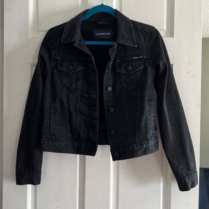 Woman's Black Clavin Klein Jean Jacket 90